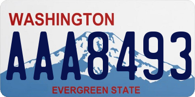 WA license plate AAA8493