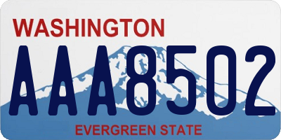 WA license plate AAA8502
