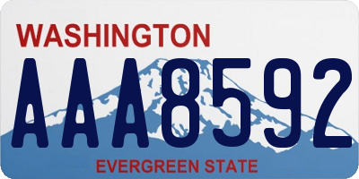 WA license plate AAA8592
