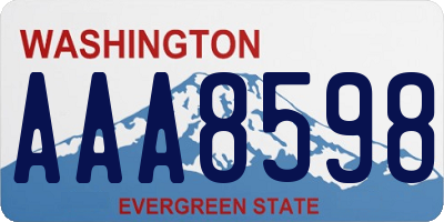 WA license plate AAA8598