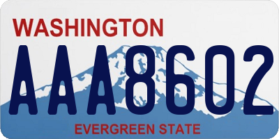 WA license plate AAA8602