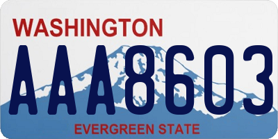 WA license plate AAA8603