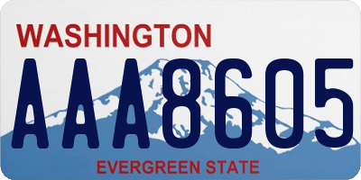 WA license plate AAA8605