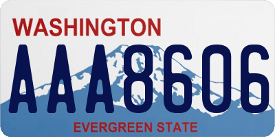 WA license plate AAA8606
