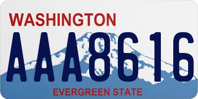 WA license plate AAA8616