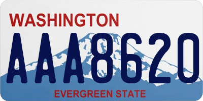 WA license plate AAA8620