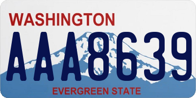 WA license plate AAA8639