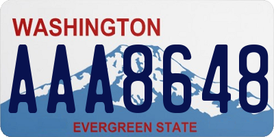 WA license plate AAA8648