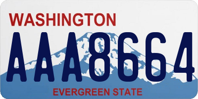WA license plate AAA8664