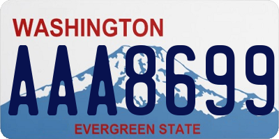 WA license plate AAA8699