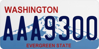 WA license plate AAA9300