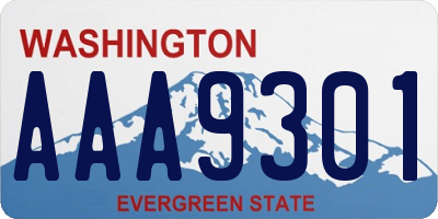 WA license plate AAA9301