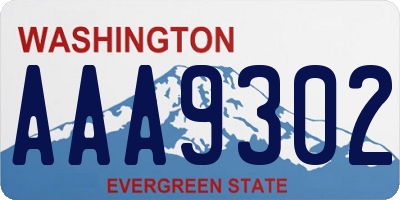 WA license plate AAA9302