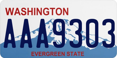 WA license plate AAA9303