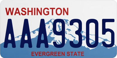 WA license plate AAA9305