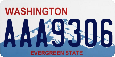 WA license plate AAA9306