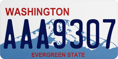 WA license plate AAA9307