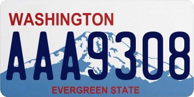 WA license plate AAA9308