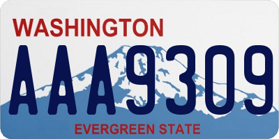 WA license plate AAA9309