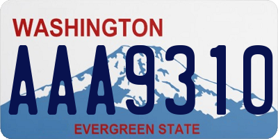 WA license plate AAA9310