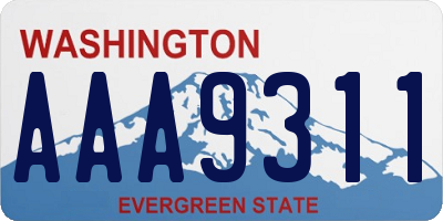 WA license plate AAA9311
