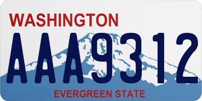 WA license plate AAA9312