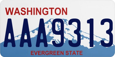 WA license plate AAA9313