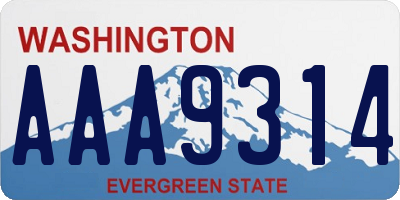 WA license plate AAA9314