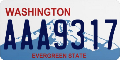 WA license plate AAA9317