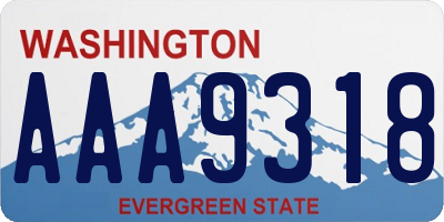 WA license plate AAA9318