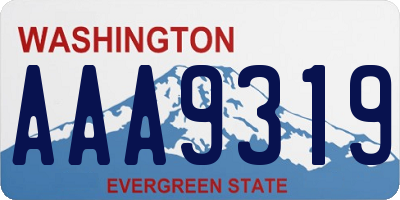 WA license plate AAA9319