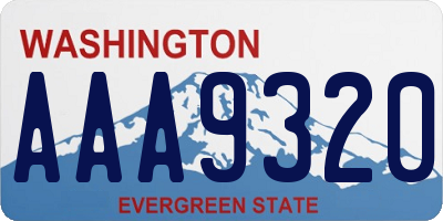 WA license plate AAA9320