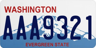 WA license plate AAA9321