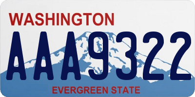 WA license plate AAA9322