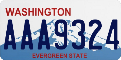 WA license plate AAA9324