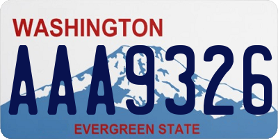 WA license plate AAA9326