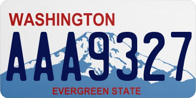 WA license plate AAA9327