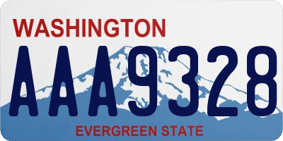 WA license plate AAA9328