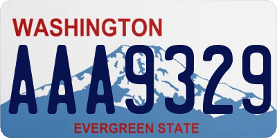 WA license plate AAA9329