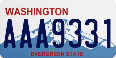WA license plate AAA9331