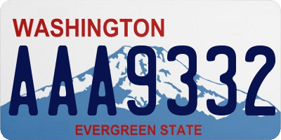 WA license plate AAA9332
