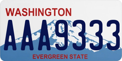 WA license plate AAA9333