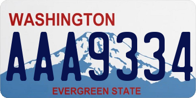 WA license plate AAA9334