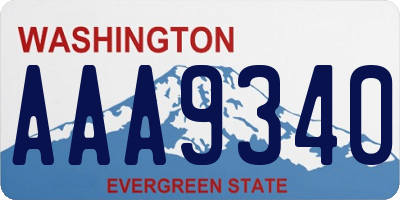 WA license plate AAA9340