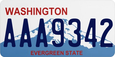 WA license plate AAA9342