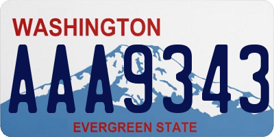 WA license plate AAA9343