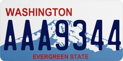 WA license plate AAA9344