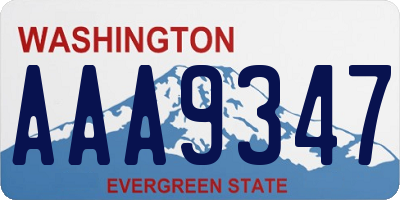 WA license plate AAA9347