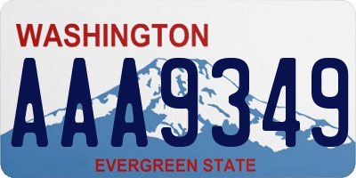 WA license plate AAA9349