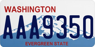 WA license plate AAA9350